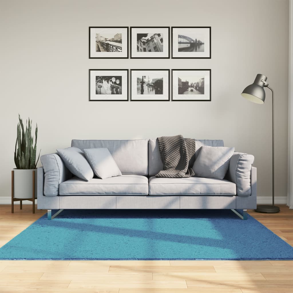 Vidaxl Rug Oviedo Low -Poel 160x160 cm Turquoise