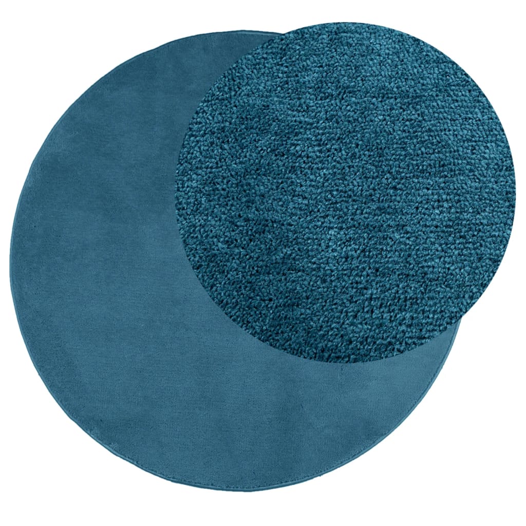 Vidaxl Rug Oviedo Low -Bile Ø 80 cm Turquoise