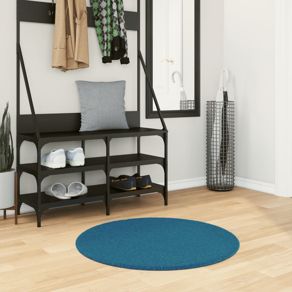 Vidaxl rug oviedo niddereg -pile Ø 80 cm türkis