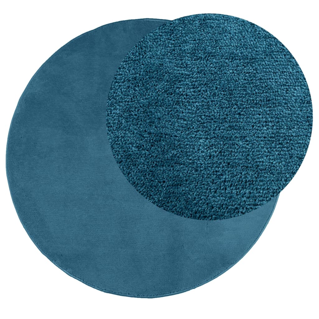 Vidaxl Rug Oviedo Low -Pile Ø 100 cm Turquoise