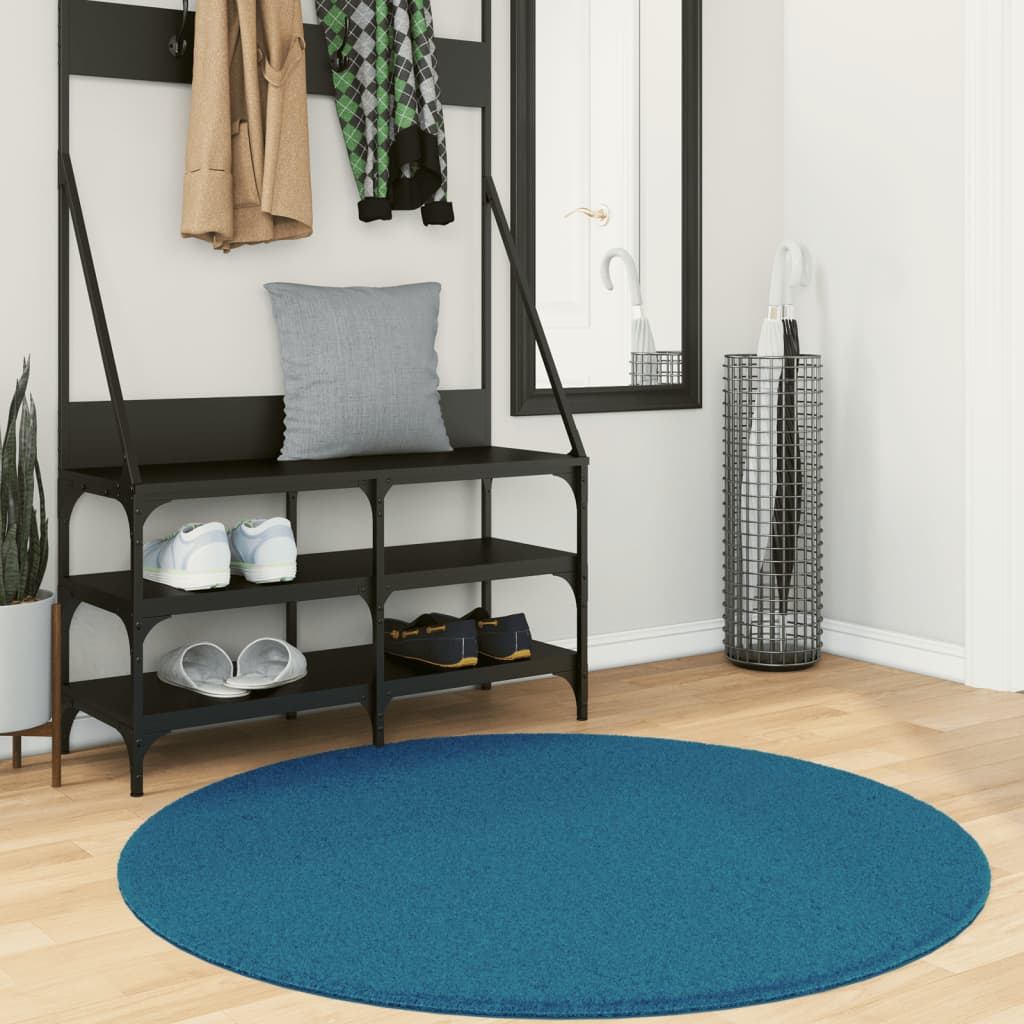 Vidaxl rug oviedo niddereg -pile Ø 120 cm türkis