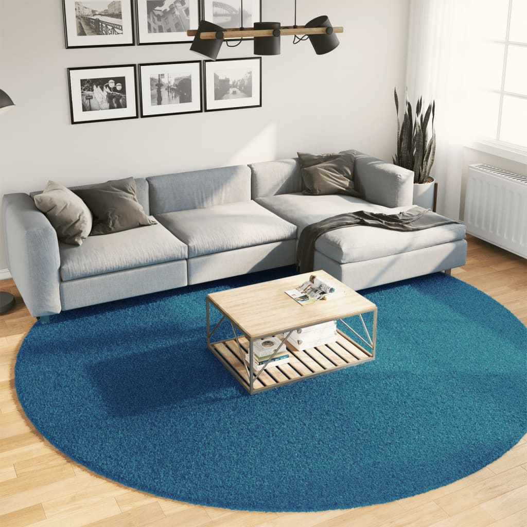 Taule Vidaxl Oviedo Low -Pile Ø 280 cm turquoise