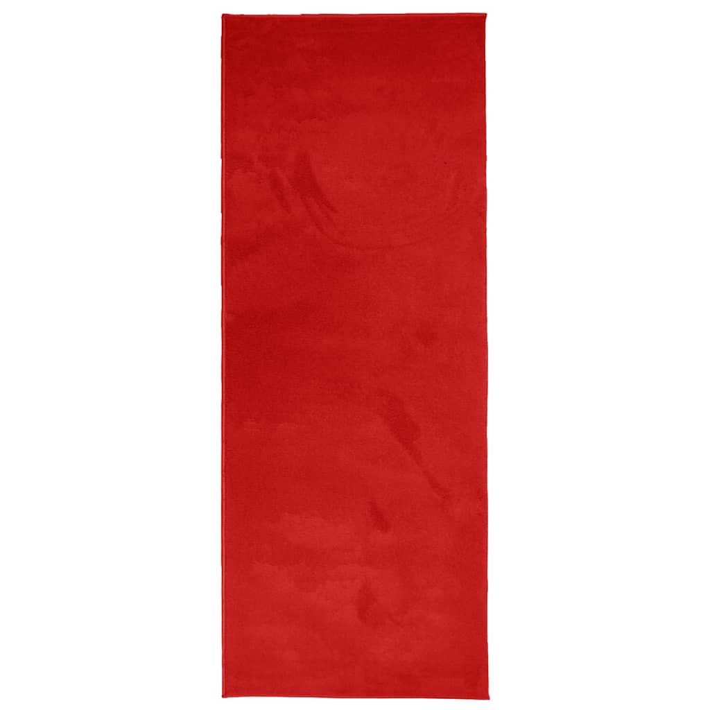 Tapis Vidaxl Oviedo Low -Pile 80x200 cm rouge