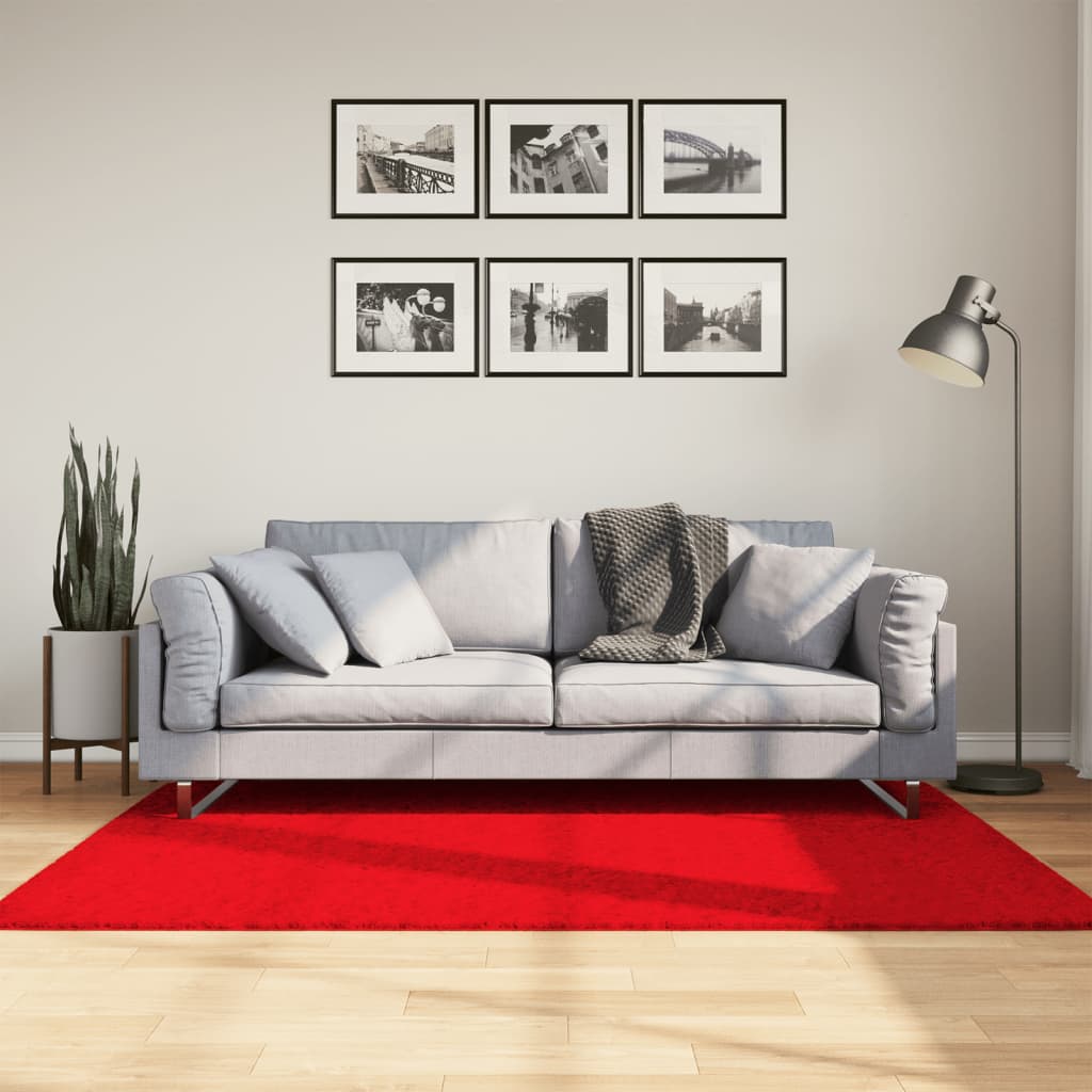 Vidaxl Rug Oviedo Low -Bile 120x170 cm rød