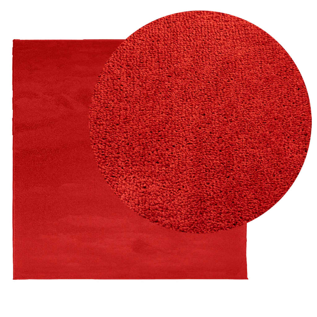 Vidaxl RUG OVIEDO bajo -Pile 200x200 cm rojo