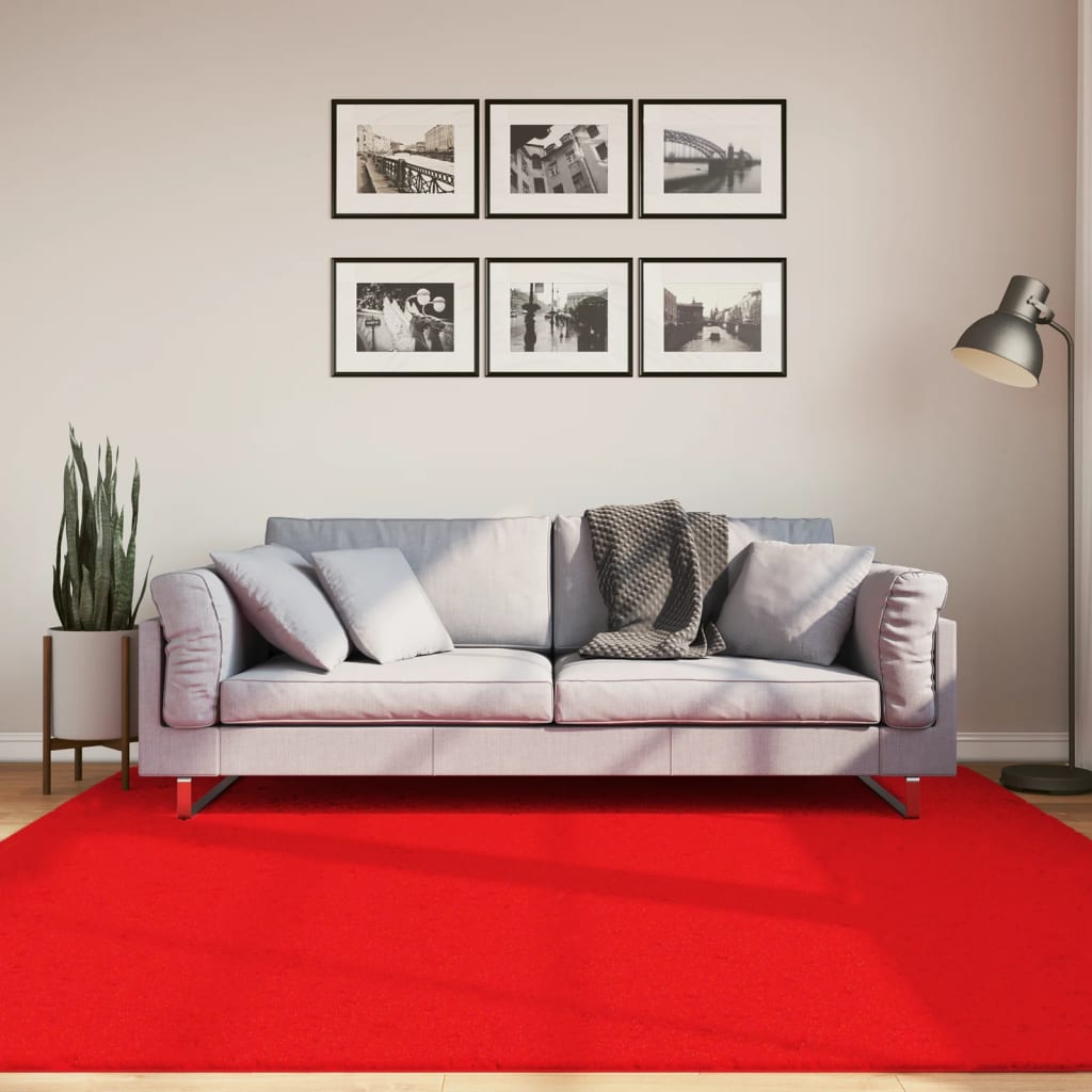 Vidaxl rug Oviedo Low -pile 200x200 cm Red