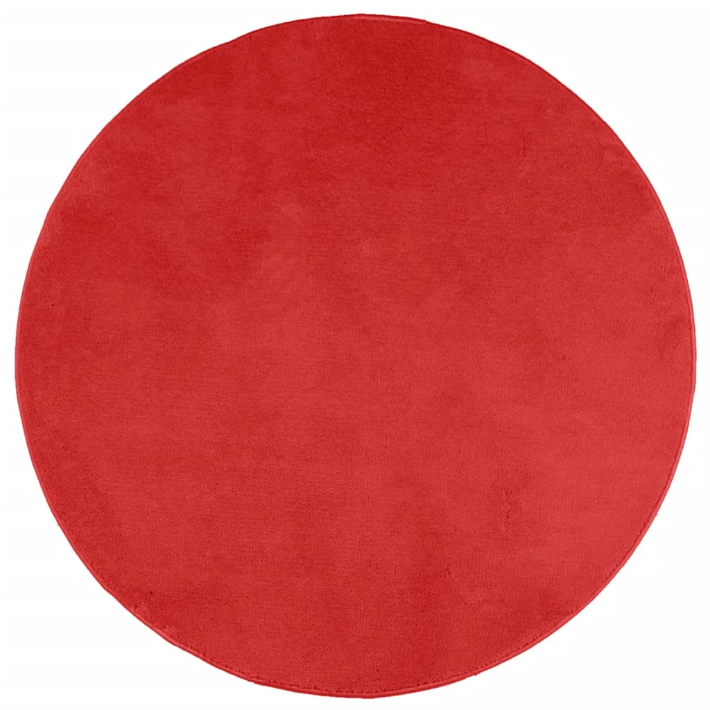 Tapis Vidaxl Oviedo Low -Pile Ø 80 cm rouge