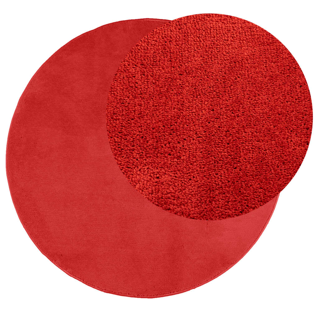 Vidaxl Teppich Oviedo niedrig -pile Ø 80 cm rot