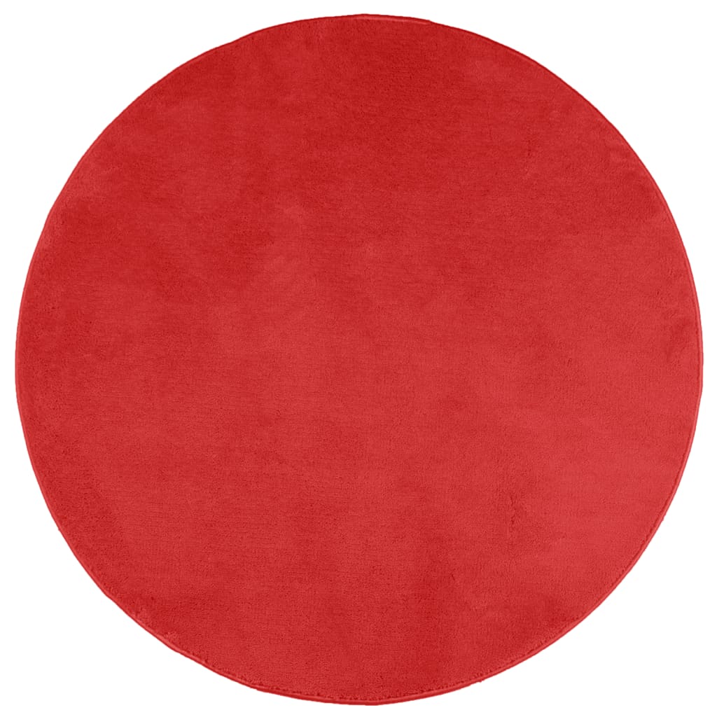 Tapis Vidaxl Oviedo Low -Pile Ø 120 cm rouge