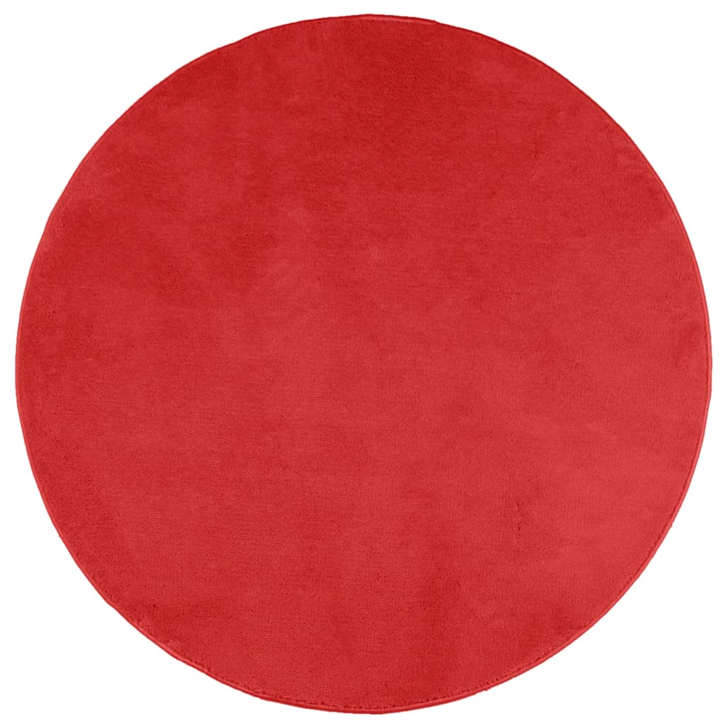 Tapis vidaxl Oviedo Low -Pile Ø 160 cm rouge