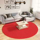 Vidaxl Rug Oviedo Low -Pile Ø 240 cm rød