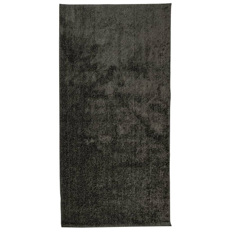 Vidaxl vloerkleed istan hoogpolig glanzend 100x200 cm antracietkleurig