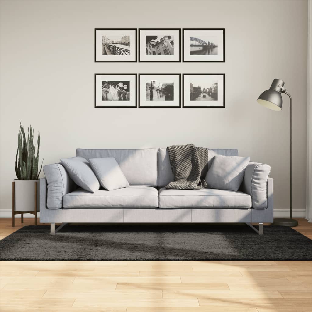 Vidaxl Rug istan za visok sijaj za sijaj 100x200 cm antracit -barvan