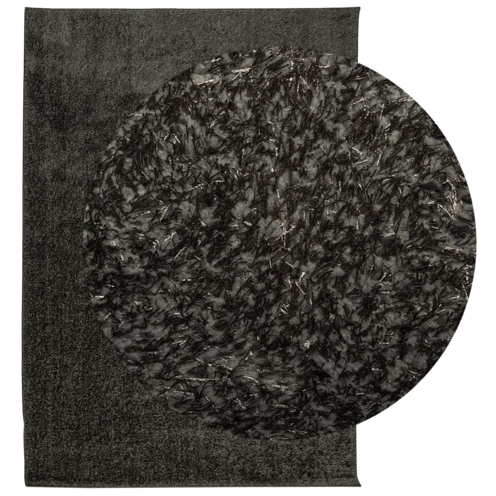 Vidaxl teppe istan høy haug blank 120x170 cm Anthracite -farget