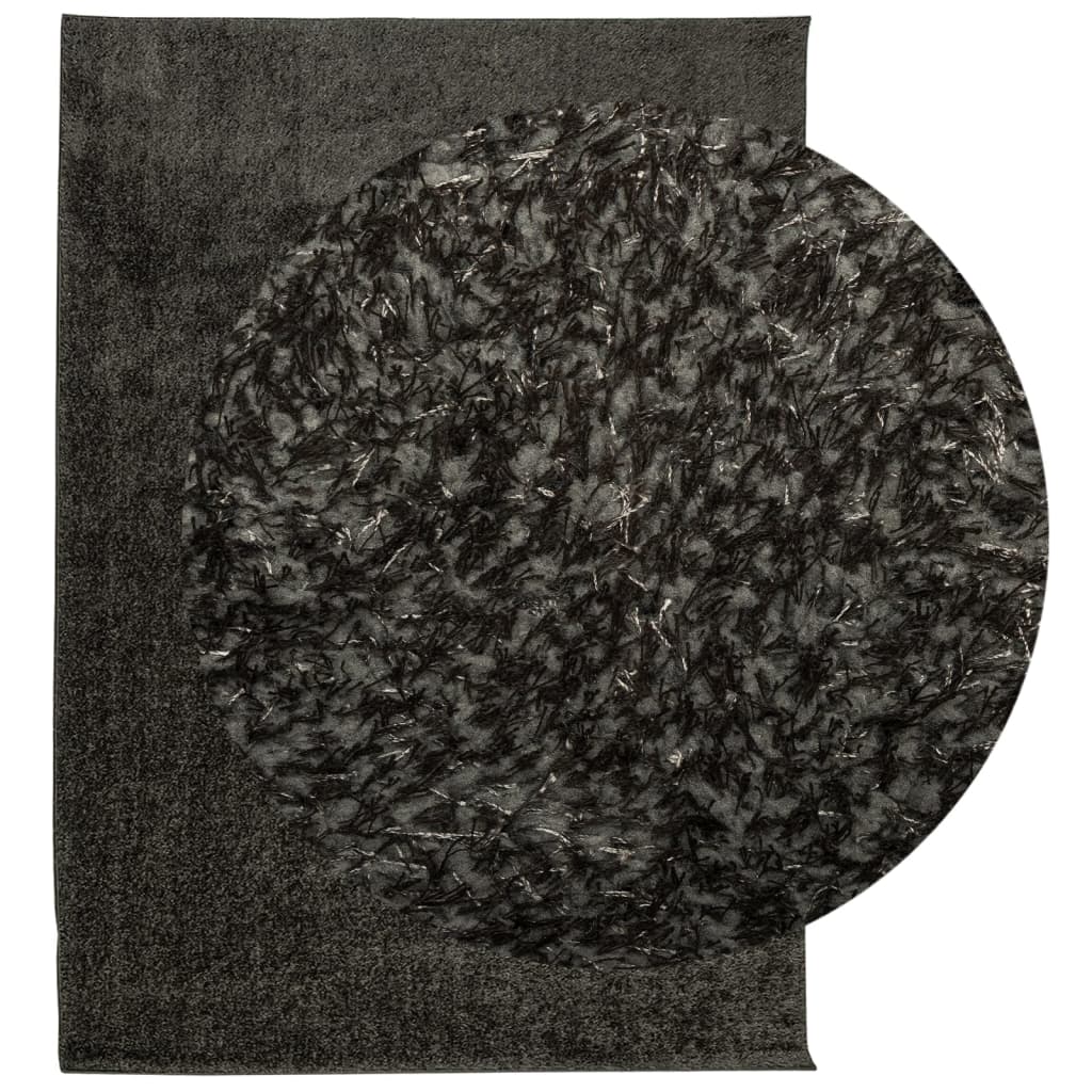 Vidaxl rug istan all -pile glänzend 200x280 cm Anthhracit -cored