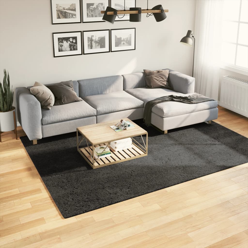 Vidaxl Rug Istan All -Bile Glossy 200x280 cm Anthracite -farget