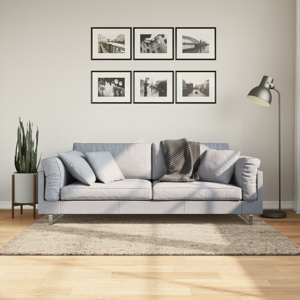 Vidaxl Teppich Istan hoch glänzend 120x170 cm Beige