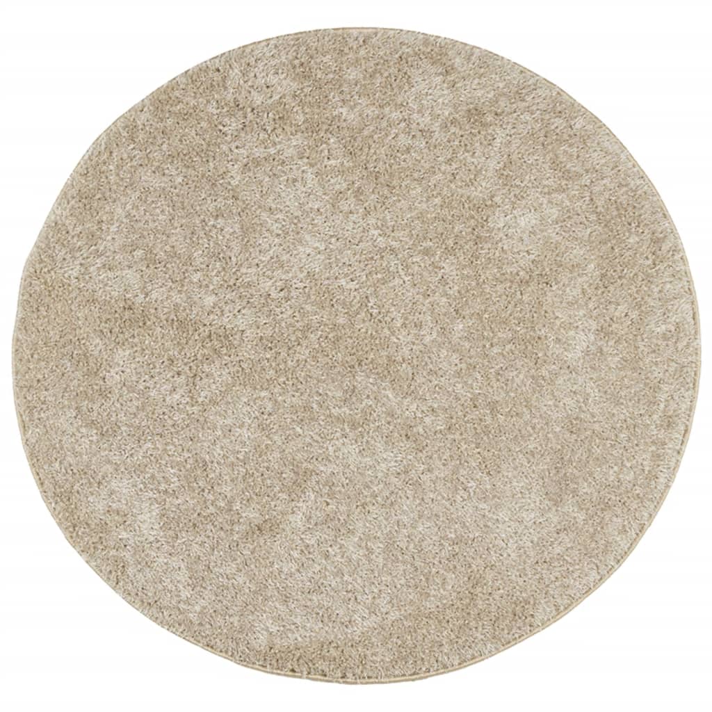 Vidaxl rug Istan high pile glossy Ø 160 cm beige