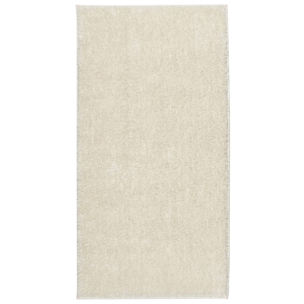 Vidaxl Teppich Istan Langer Pfahl glänzend 100x200 cm creme -gelöscht