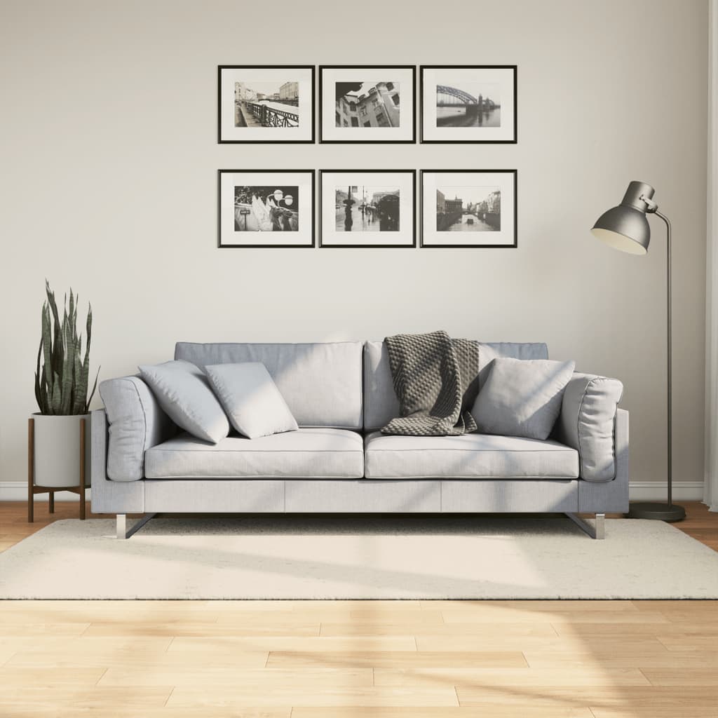 Vidaxl Teppich Istan Langer Pfahl glänzend 100x200 cm creme -gelöscht