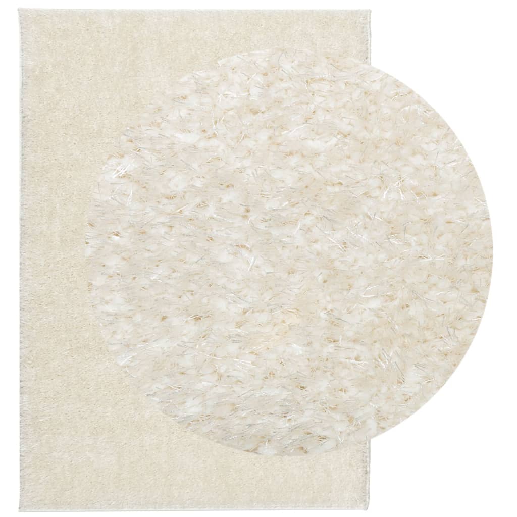 Vidaxl Rug istan laang Staang glänzend 160x230 cm Crème -Colored