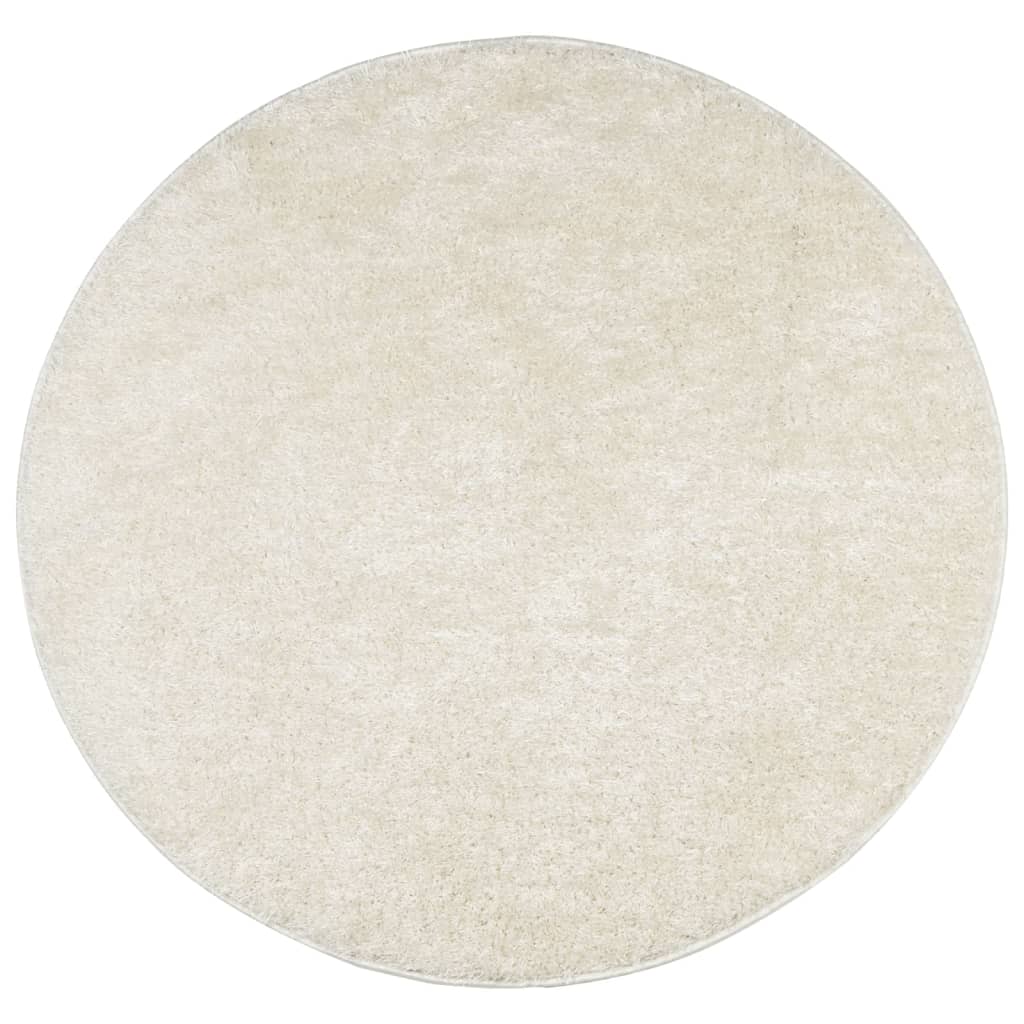 Vidaxl RUG ISTAN Allpile Glossy Ø 160 cm de crema -Coled