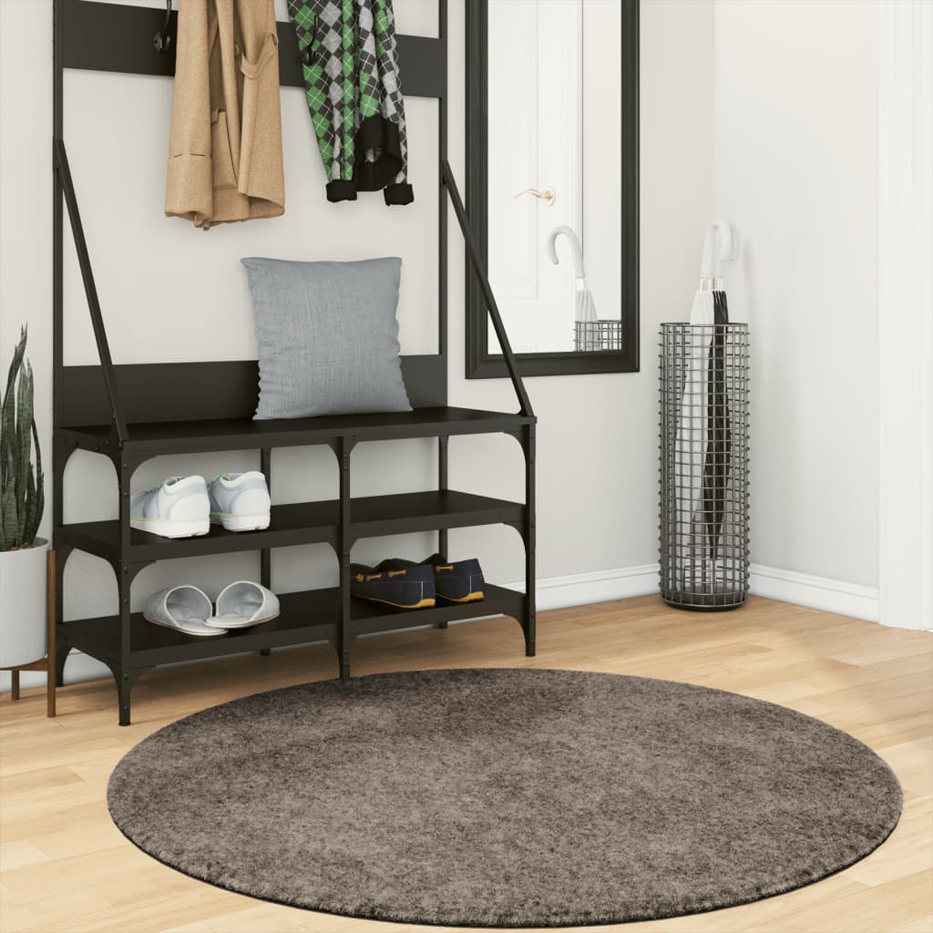 VidaXL rug Istan for high pile glossy Ø 120 cm gray