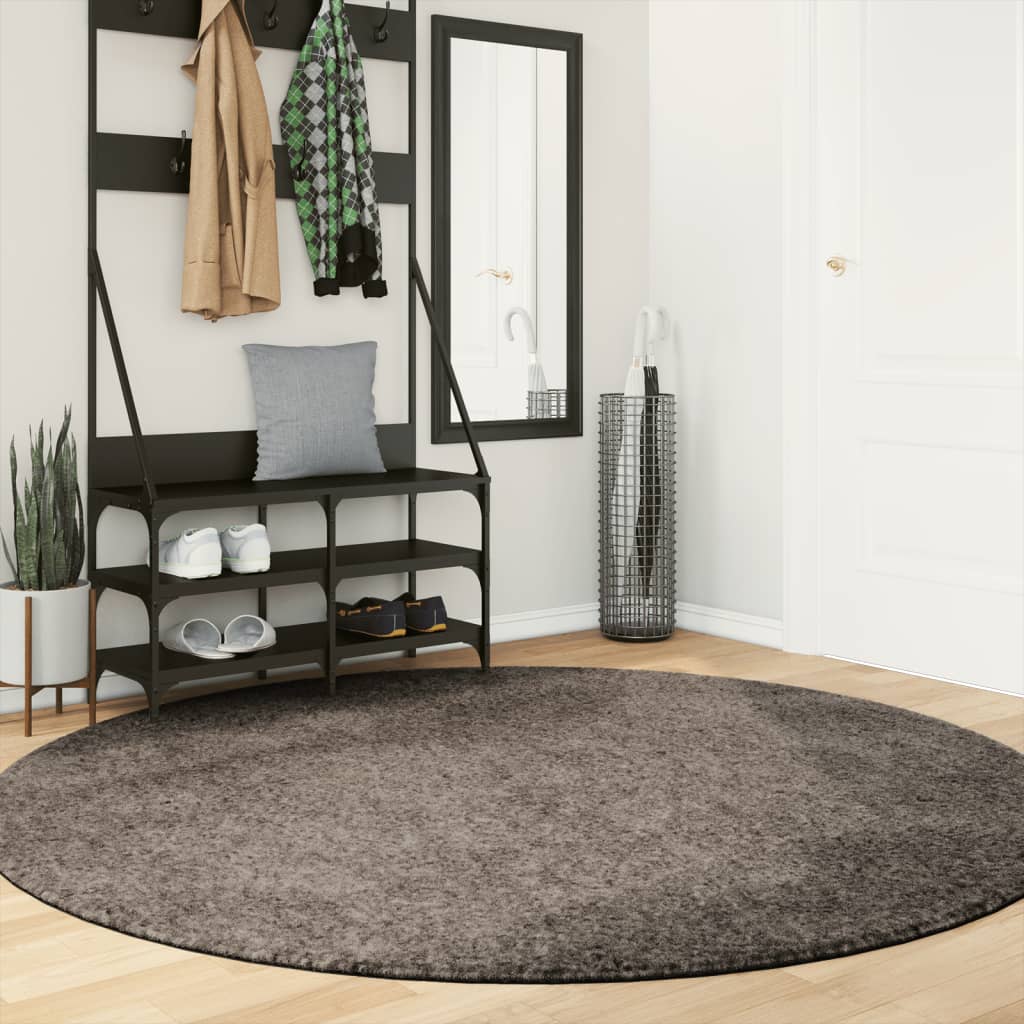 Vidaxl Rug Istan Pila alta GLOSSY Ø 200 cm de gris