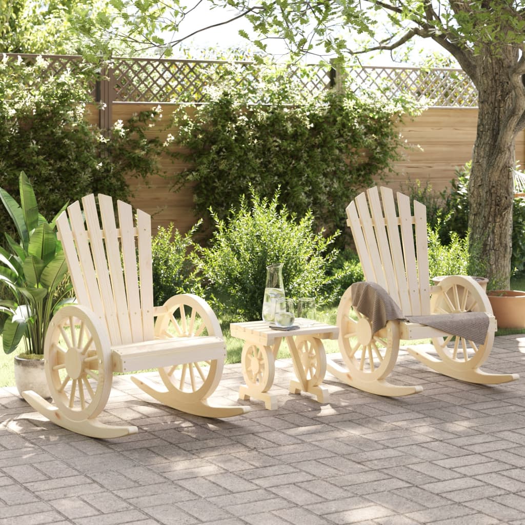 Vidaxl 3-delige loungeset massief vurenhout