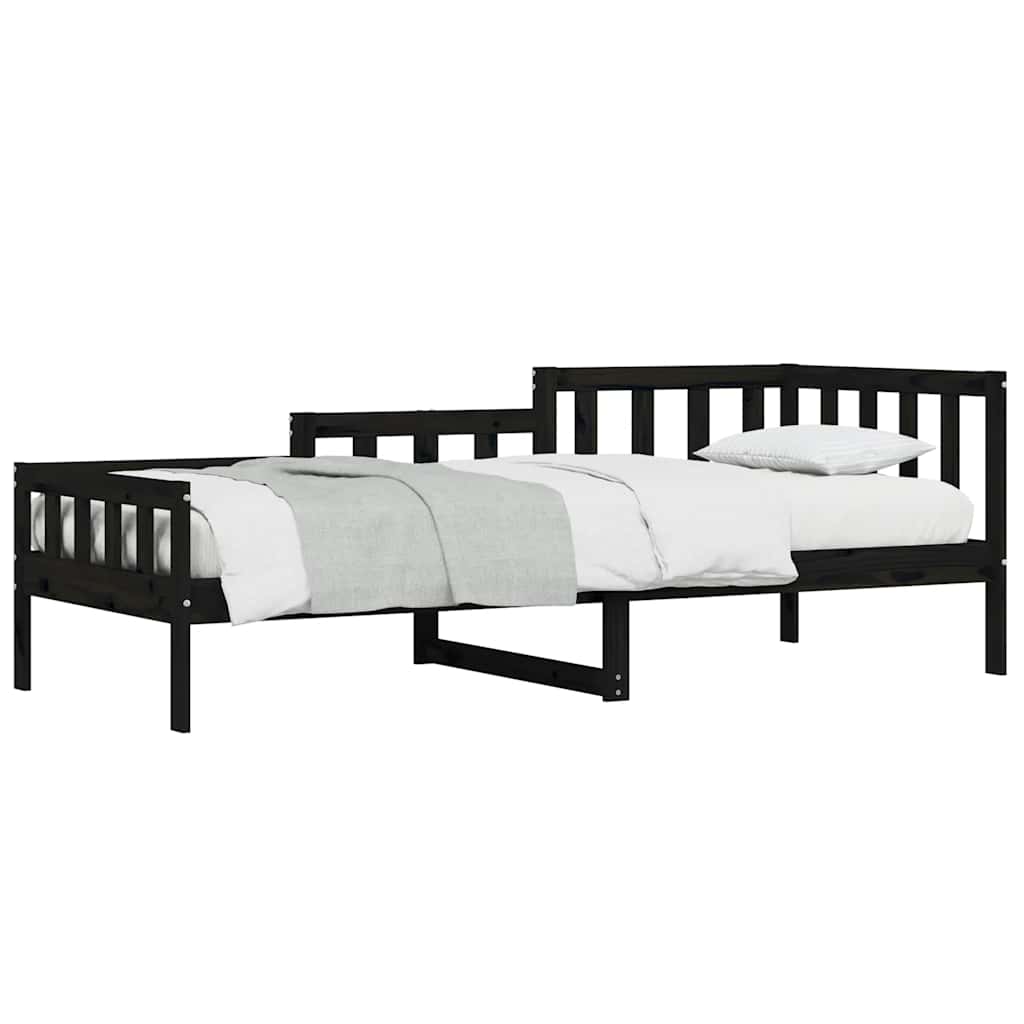 Vidaxl slaapbank 80x200 cm massief grenenhout zwart