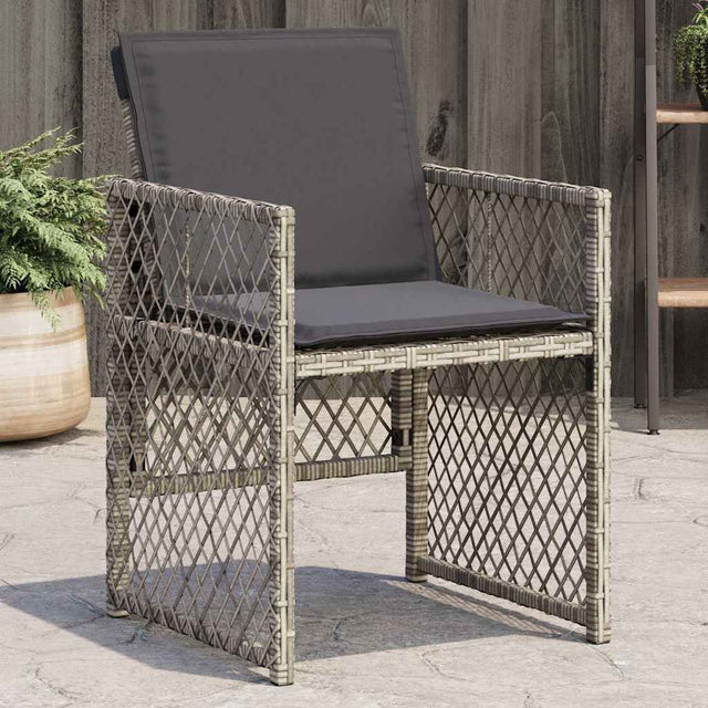 Vidaxl tuinstoelen 4 st met kussens poly rattan grijs