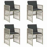 Vidaxl tuinstoelen 4 st met kussens poly rattan lichtgrijs