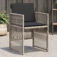 Vidaxl tuinstoelen 4 st met kussens poly rattan lichtgrijs