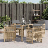 Vidaxl tuinstoelen 4 st met kussens poly rattan gemengd beige