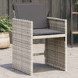 Vidaxl tuinstoelen 4 st met kussens poly rattan lichtgrijs