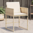 Vidaxl tuinstoelen 4 st met kussens poly rattan beige