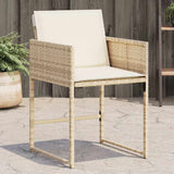 Vidaxl tuinstoelen 4 st met kussens poly rattan beige