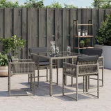 Vidaxl tuinstoelen 4 st met kussens poly rattan grijs