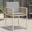 Vidaxl tuinstoelen 4 st met kussens poly rattan gemengd beige