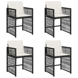 Vidaxl tuinstoelen 4 st met kussens poly rattan zwart