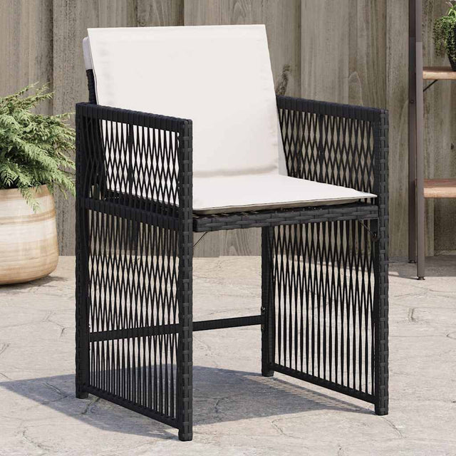 Vidaxl tuinstoelen 4 st met kussens poly rattan zwart
