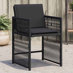 Vidaxl tuinstoelen 4 st met kussens poly rattan zwart