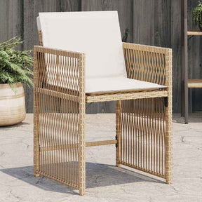 Vidaxl tuinstoelen 4 st met kussens poly rattan beige