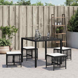 Vidaxl tuinkrukken 4 st met kussens 41x41x36 cm poly rattan zwart