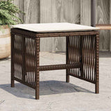 Vidaxl tuinkrukken 4 st met kussens 41x41x36 cm poly rattan bruin