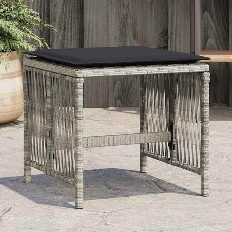 Vidaxl tuinkrukken 4 st met kussens 41x41x36 cm poly rattan lichtgrijs