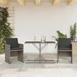 Vidaxl 3-delige bistroset met kussens poly rattan grijs