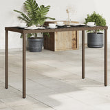Vidaxl tuintafel met glazen blad 115x54x74 cm poly rattan bruin