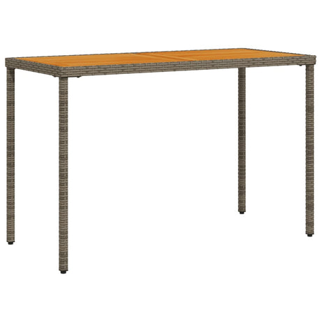 Vidaxl tuintafel met acaciahouten blad 115x54x74 cm poly rattan grijs