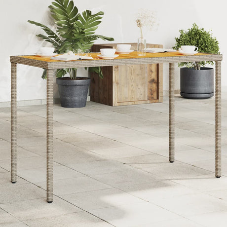 Vidaxl tuintafel met acaciahouten blad 115x54x74 cm poly rattan grijs